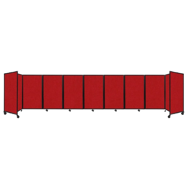 Room Divider 360 Folding Portable Partition 25' x 5' Red Fabric